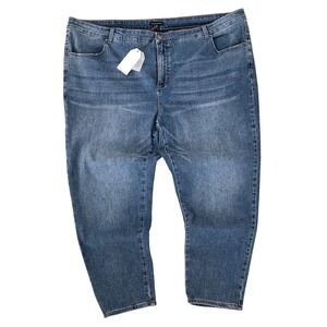 Universal Standard Women 28 4X Seine High Rise Denim Jeans Whiskering 27" inseam